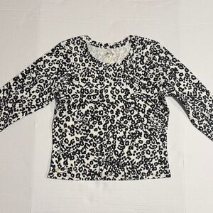 Lilly Pulitzer Black and White Coconut let’s pawty print Long Sleeve Top